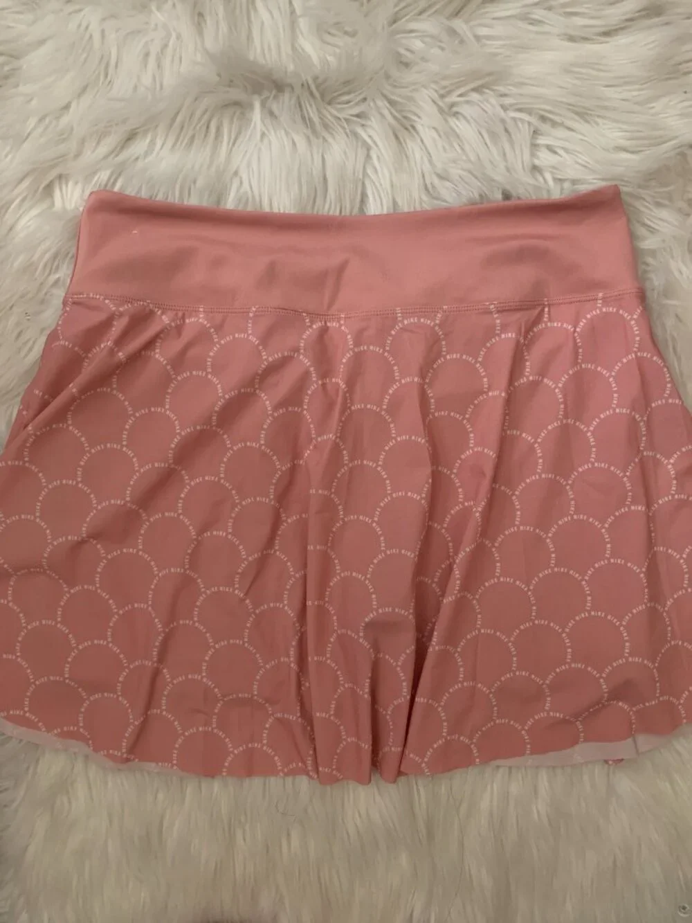 NIKE Advantage Scalloped Printed Tennis Skort in Red Stardust Sz LARGE